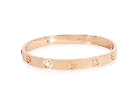 Cartier Love Diamond Bracelet In 18K Pink Gold 0.42 CTW