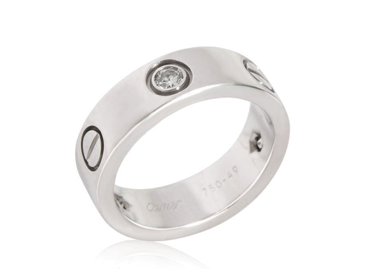 Cartier Love Diamond Ring In 18K White Gold 0.22 CTW