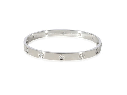 Cartier Love Diamond Bracelet In 18k White Gold 0.96 CTW