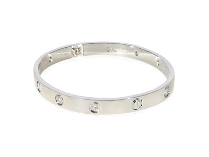 Cartier Love Diamond Bracelet In 18k White Gold 0.96 CTW