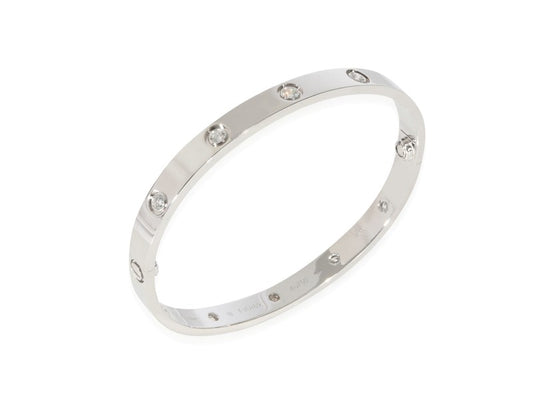 Cartier Love Diamond Bracelet In 18k White Gold 0.96 CTW