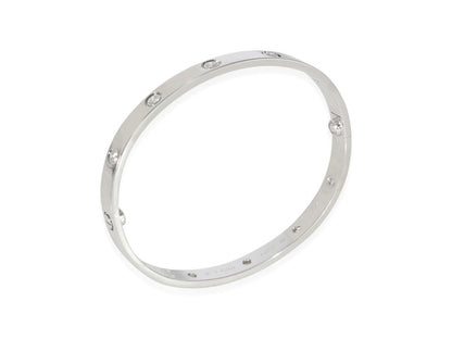 Cartier Love Diamond Bracelet In 18k White Gold 0.96 CTW