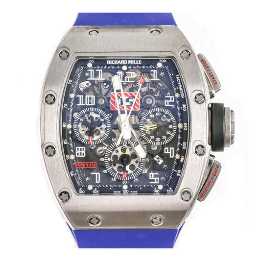 Richard Mille RM011 FM Titanium Chronograph Blue Strap Watch