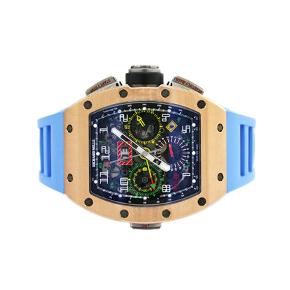 Richard Mille RM 11-02 Flyback Chronograph Dual Time Zone GMT Rose Gold Titanium Rubber Automatic Mens Watch